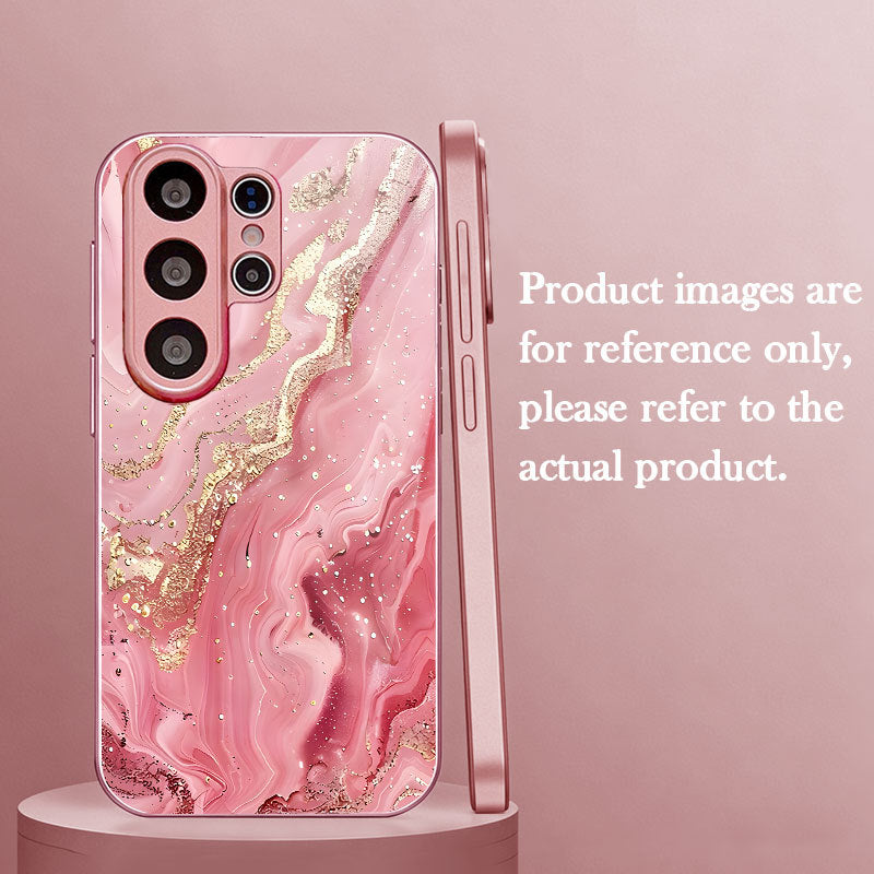 Gold Pink Marble Pattern Hard Case for Samsung