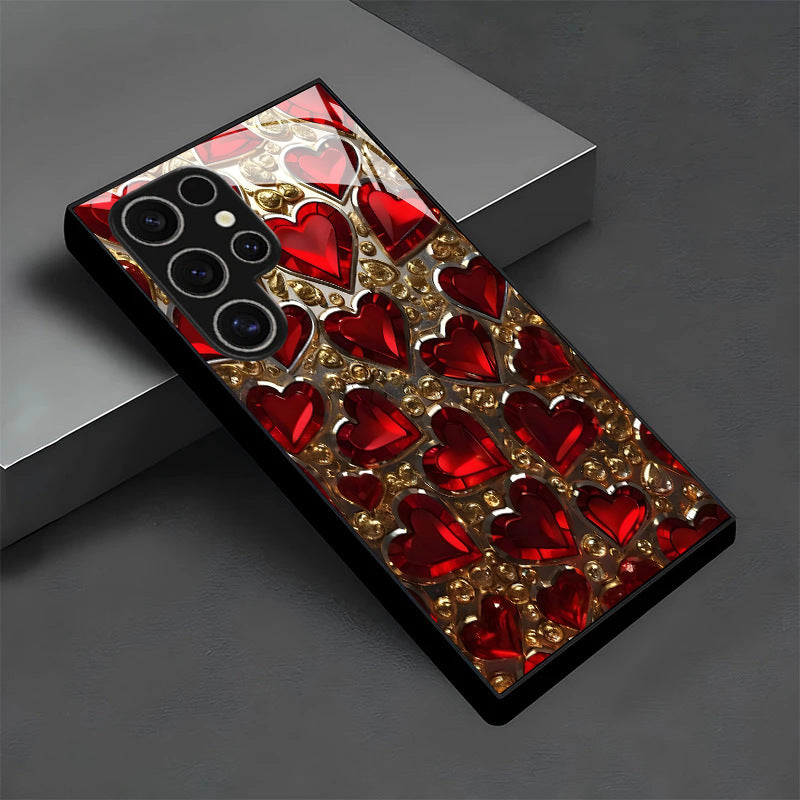 Red Heart Pattern Hard Case for Samsung