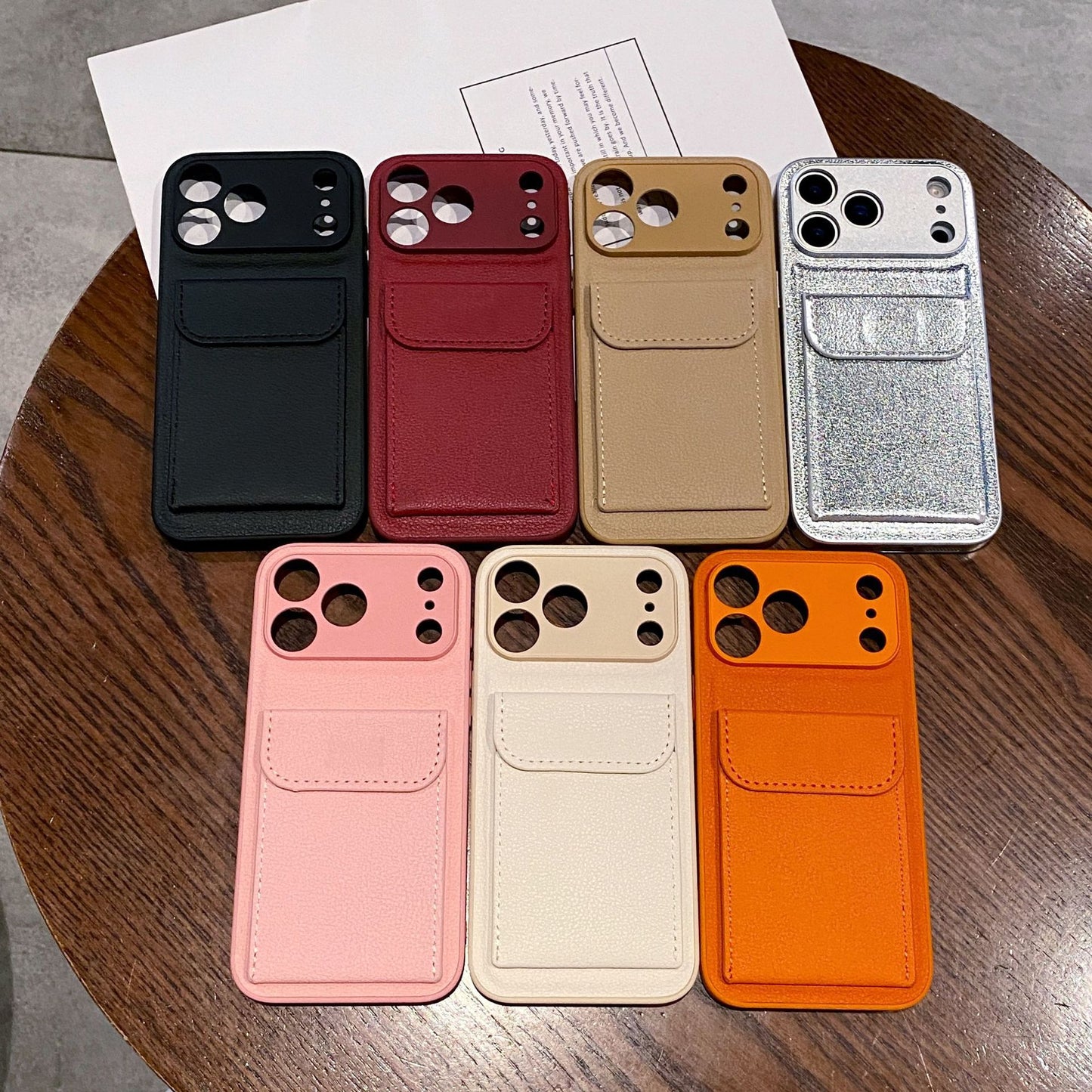 Lychee Grain PU Leather Case for iPhone