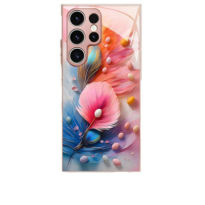 Pink Feather Pattern Hard Case for Samsung