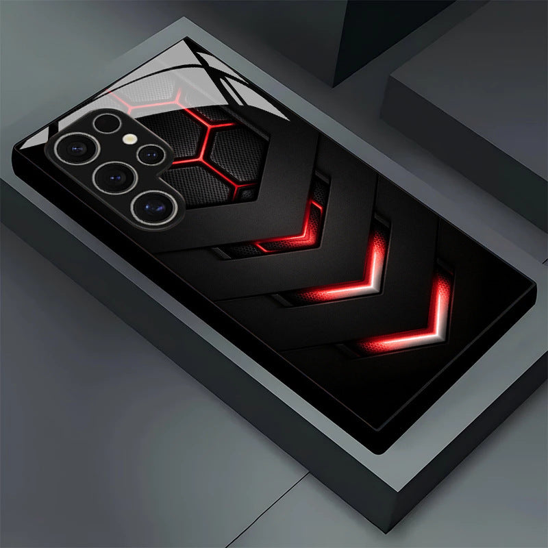 Black Red Armor Pattern Case for Samsung