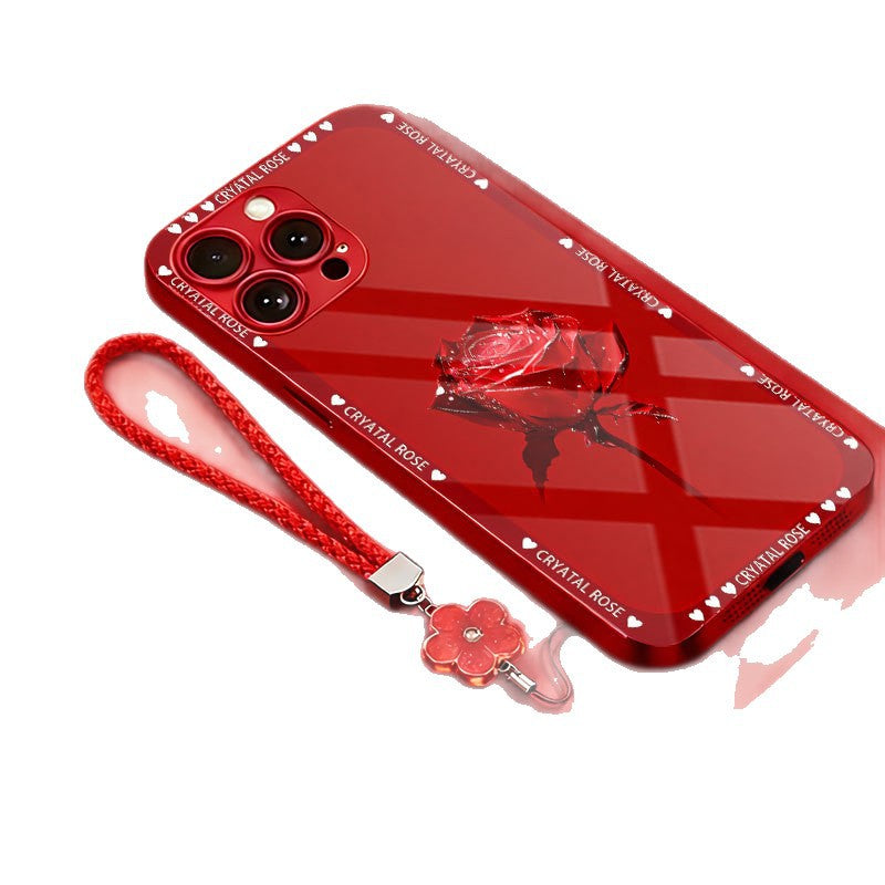 Crystal Rose Pattern Hard Case for iPhone