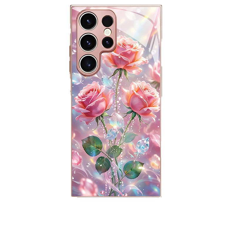 Colorful Pink Rose Pattern Hard Case for Samsung
