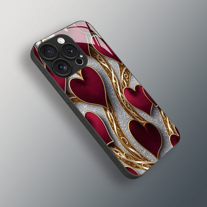 Red Heart Pattern Hard Case for iPhone
