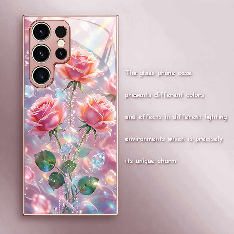 Colorful Pink Rose Pattern Hard Case for Samsung