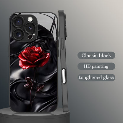 Red Rose Pattern Hard Case for iPhone