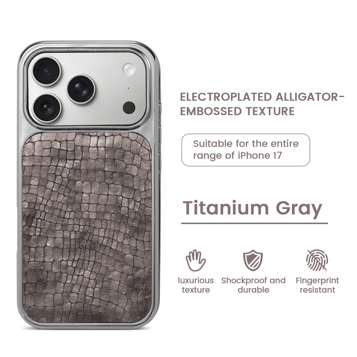 Crocodile Grain PU Leather Case for iPhone