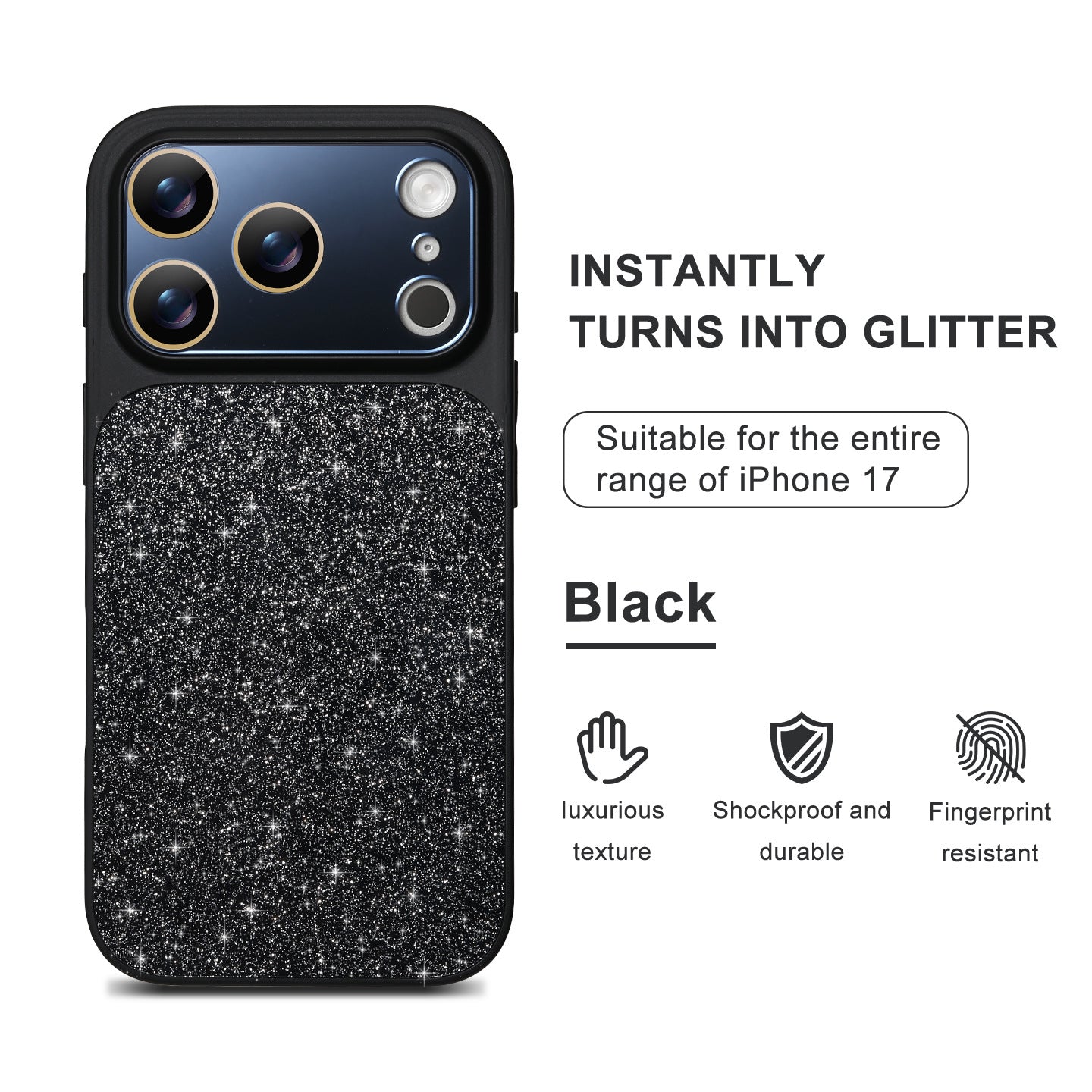Lens Protection Glitter Matte Case for iPhone