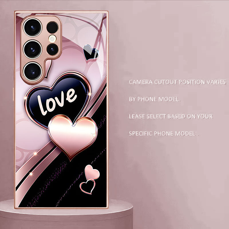 Pink Black Love Pattern Hard Case for Samsung