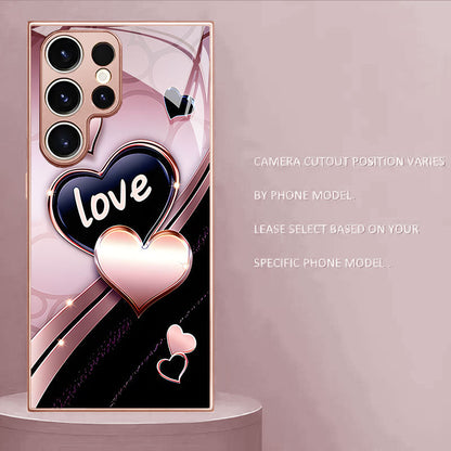 Pink Black Love Pattern Hard Case for Samsung