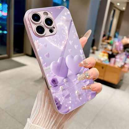Purple Heart Pattern Hard Case for iPhone