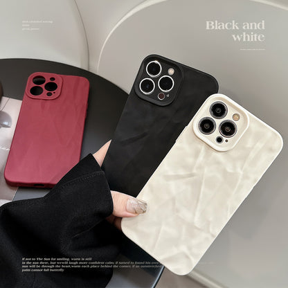 Matte Pleated TPU Soft Case for iPhone