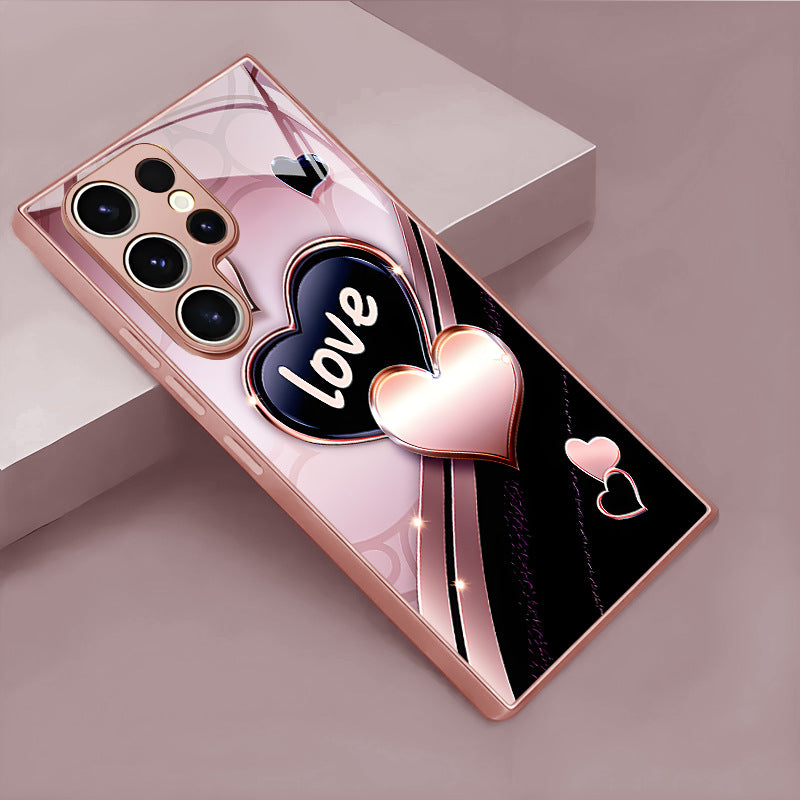 Pink Black Love Pattern Hard Case for Samsung