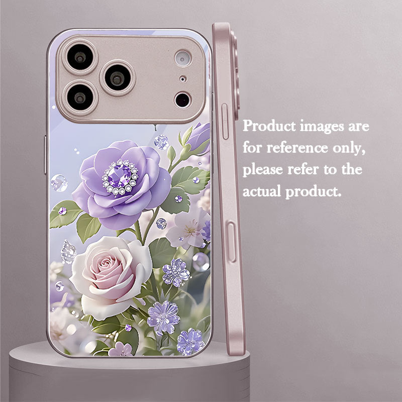 Rose Butterfly Pattern Hard Case for iPhone