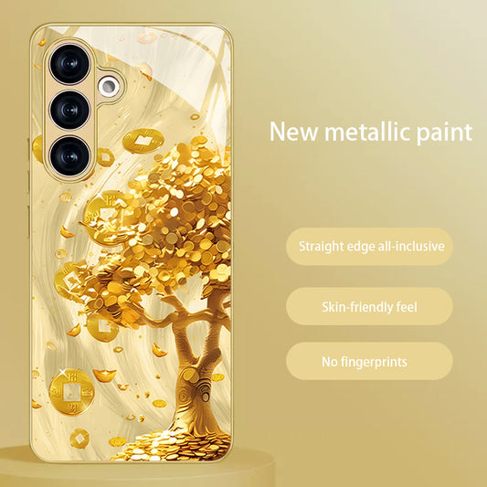 Gold Coin Tree Pattern Hard Case for Samsung