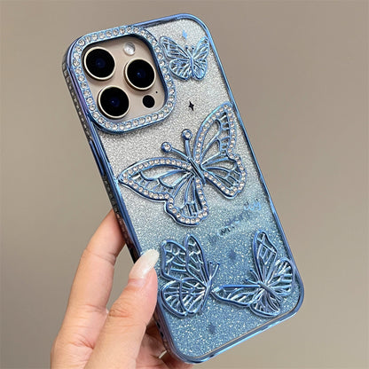 Glitter Butterfly Rhinestone Case for iPhone