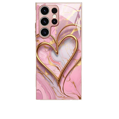 Gold Heart Pattern Hard Case for Samsung