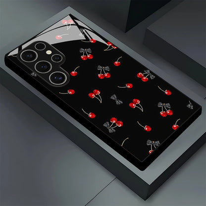 Cherry Pattern Black Hard Case for Samsung