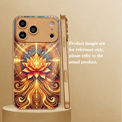 Golden Lotus Pattern Hard Case for iPhone