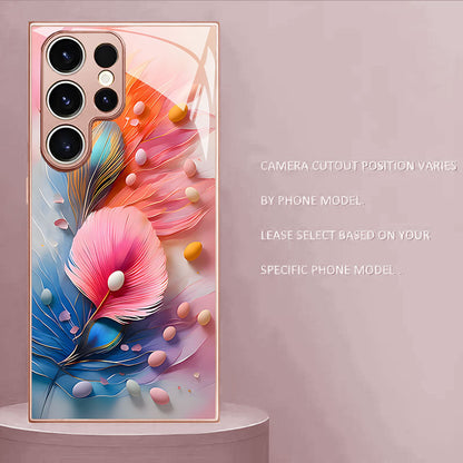 Pink Feather Pattern Hard Case for Samsung