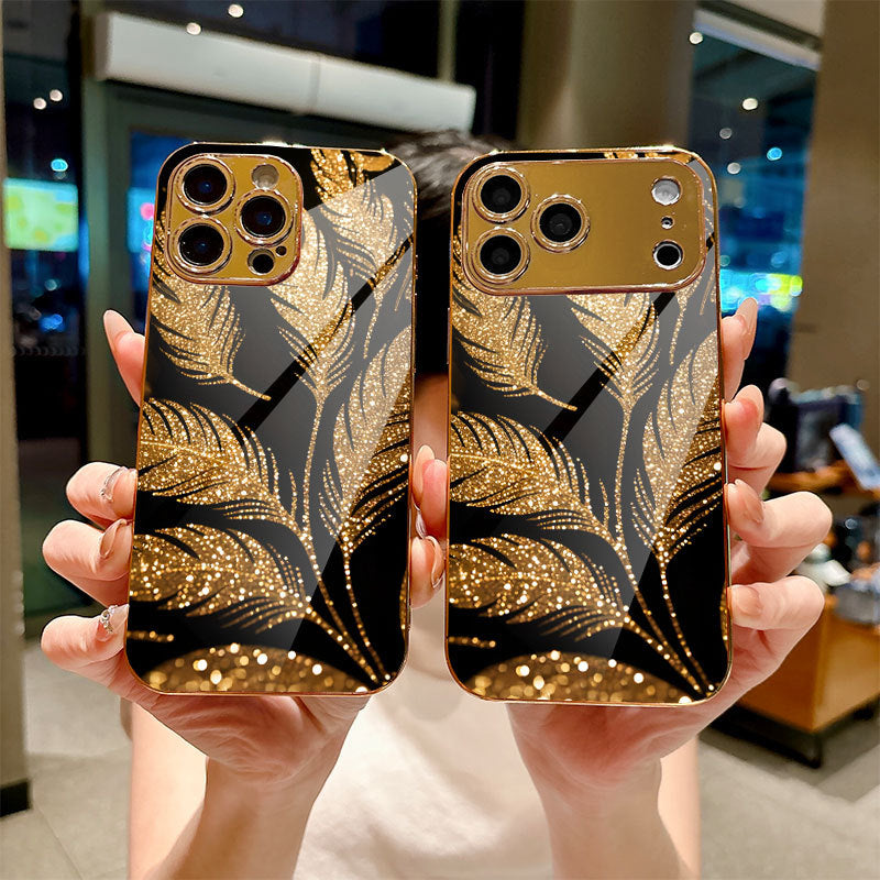 Golden Plume Pattern Case for iPhone