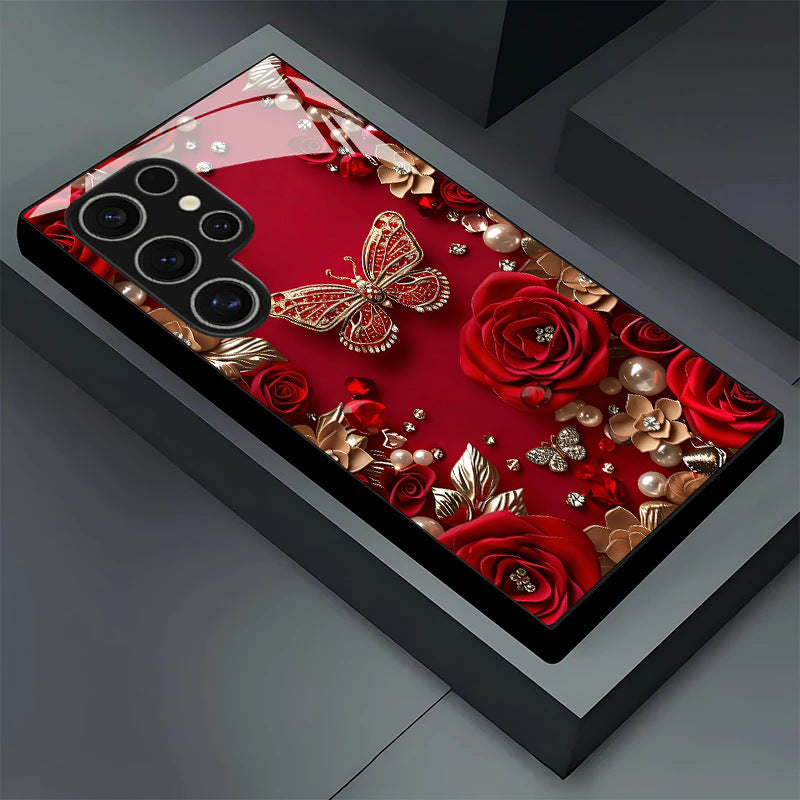 Red Butterfly Pattern Hard Case for Samsung