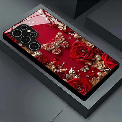 Red Butterfly Pattern Hard Case for Samsung