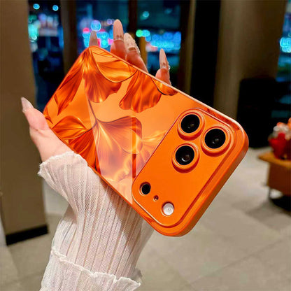 Ginkgo Leaf Pattern Orange Hard Case for iPhone