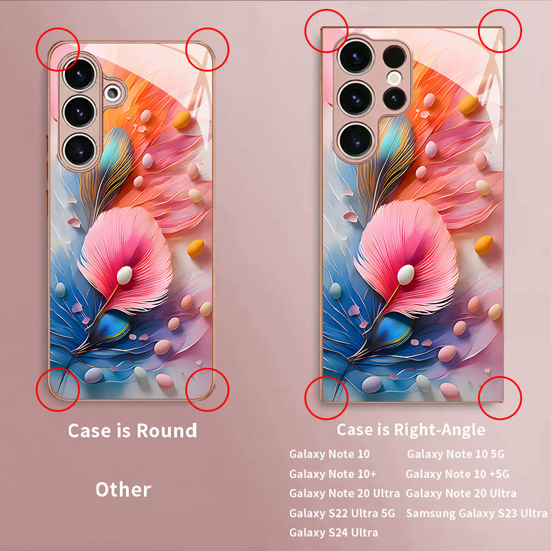 Pink Feather Pattern Hard Case for Samsung