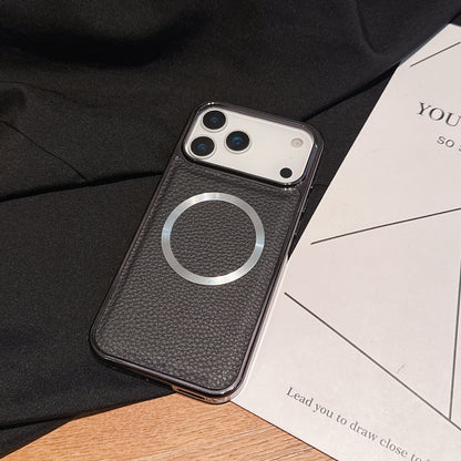 Lychee Print PU Leather Case for iPhone