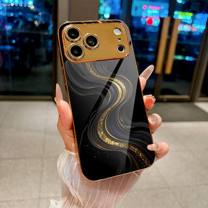 Black Gold Quicksand Pattern Case for iPhone