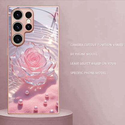 Transparent Rose Pattern Hard Case for Samsung