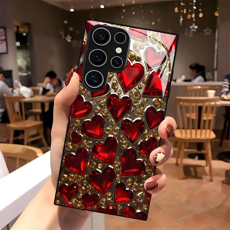 Red Heart Pattern Hard Case for Samsung