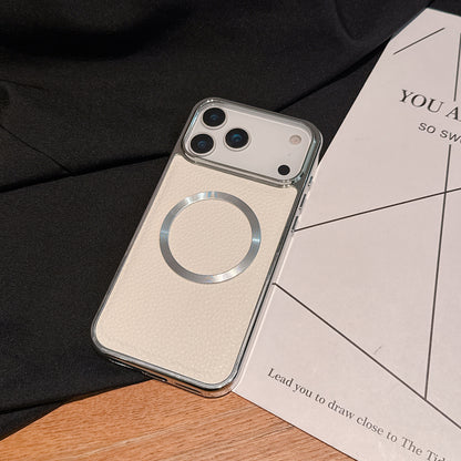 Lychee Print PU Leather Case for iPhone