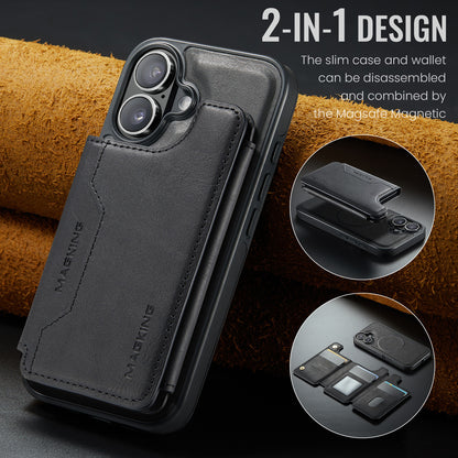 2 in 1 Magnetic Leather Wallet Case for iPhone
