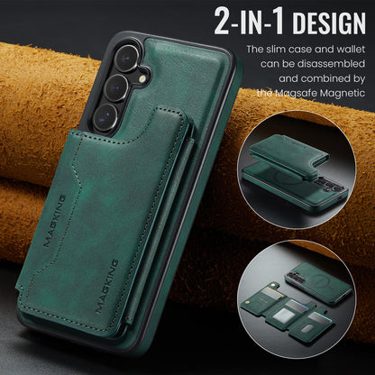 2 in 1 Magnetic Leather Wallet Case for Samsung