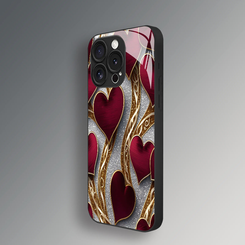 Red Heart Pattern Hard Case for iPhone
