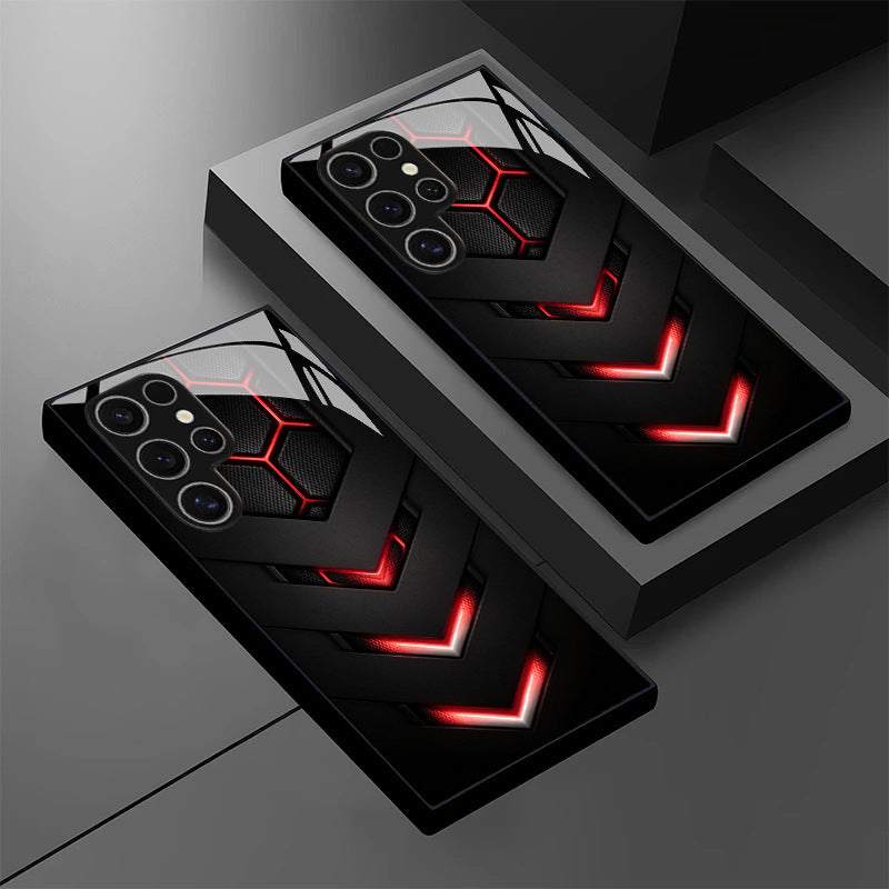 Black Red Armor Pattern Case for Samsung