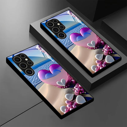 Pink-Purple Heart Pattern Hard Case for Samsung