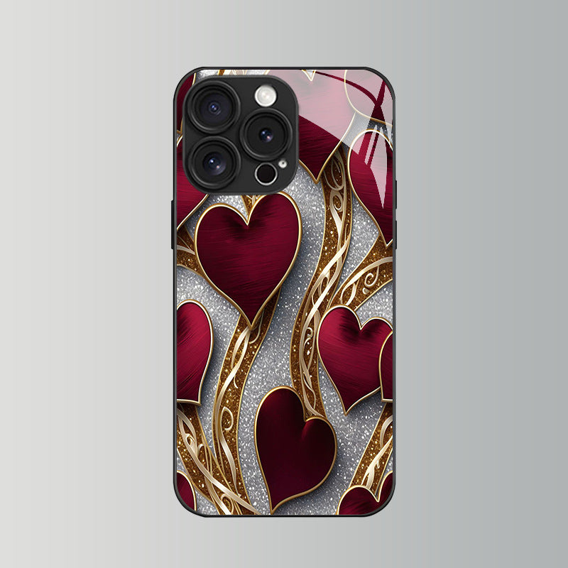 Red Heart Pattern Hard Case for iPhone