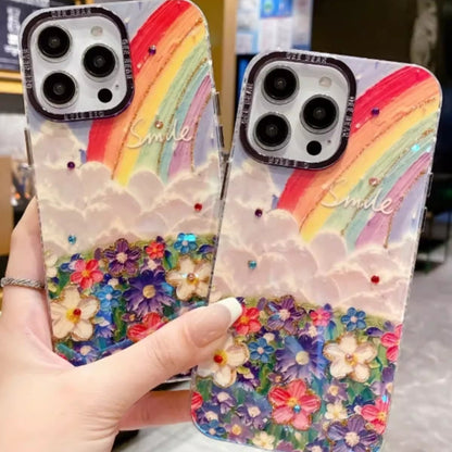 Oil Painting Glitter Shockproof Case for iPhone