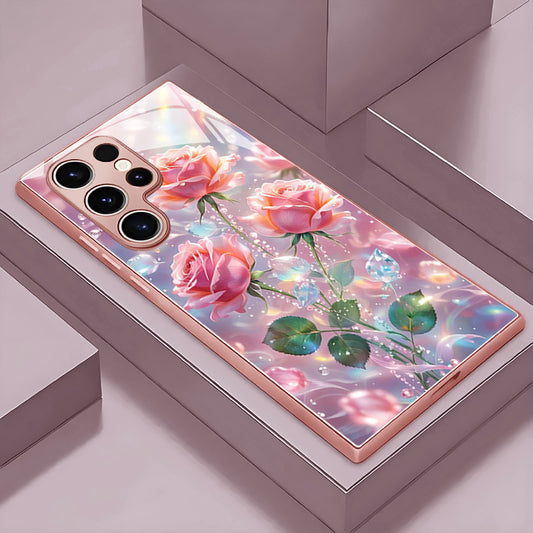 Colorful Pink Rose Pattern Hard Case for Samsung