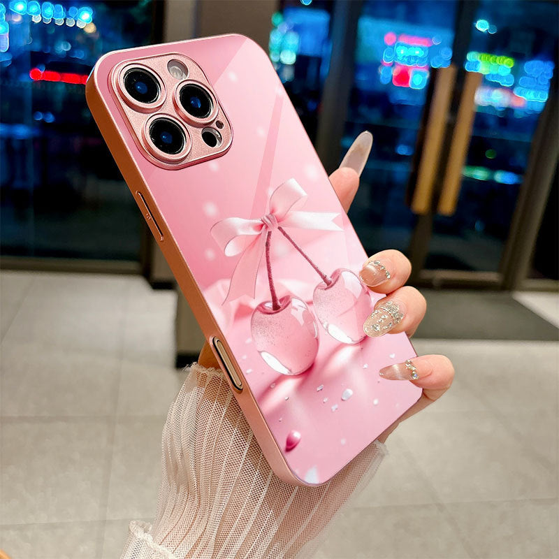 Clear Cherries Pattern Hard Case for iPhone