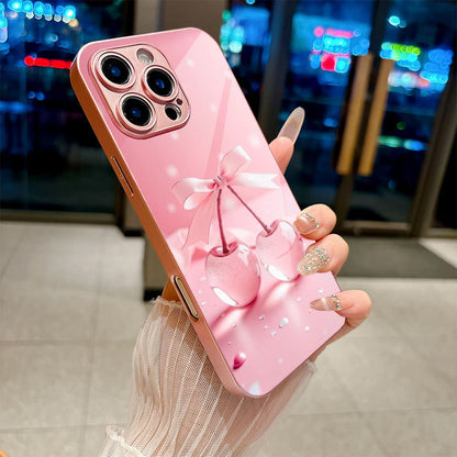Clear Cherries Pattern Hard Case for iPhone