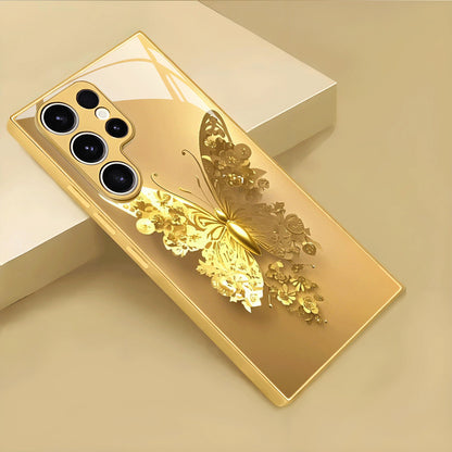 Golden Butterfly Pattern Hard Case for Samsung