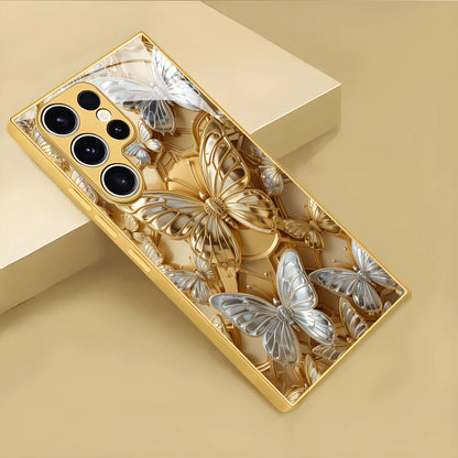Metal Butterfly Pattern Hard Case for Samsung