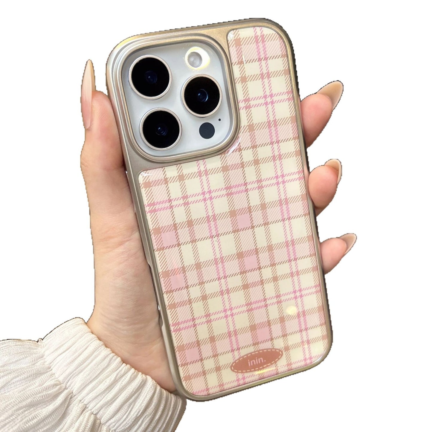 Plaid Pattern Shockproof Soft Case for iPhone