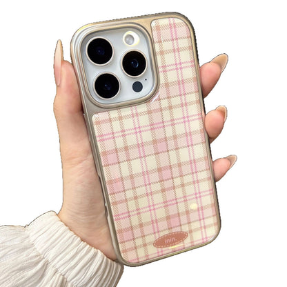 Plaid Pattern Shockproof Soft Case for iPhone
