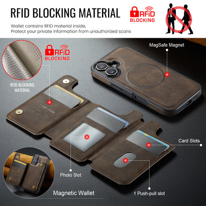 2 in 1 Magnetic Leather Wallet Case for iPhone