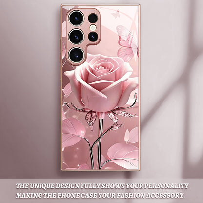 Rose Butterfly Pattern Hard Case for Samsung
